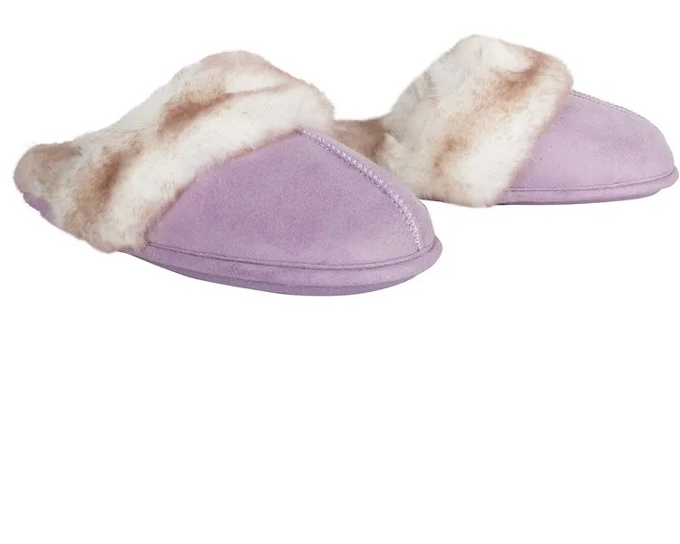 Слипперы Women's Comfy Faux Fur House Slipper Scuff Memory Foam Slip on Anti-Skid Sole Jessica Simpson, сирень