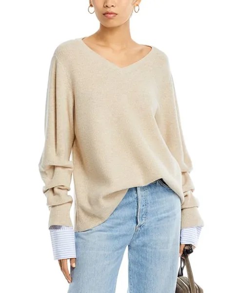Свитер Cassie смешанной техники Derek Lam 10 Crosby, цвет Tan/Beige