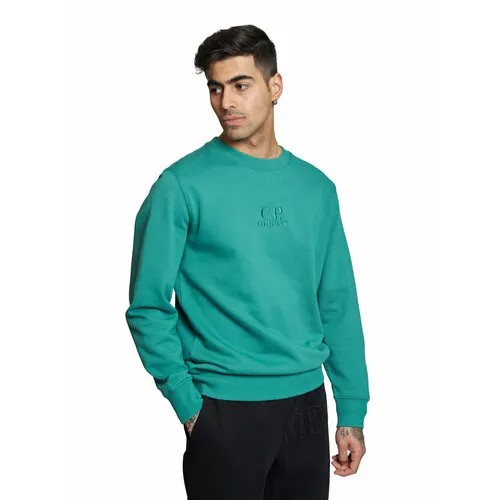 Свитшот C.P. Company DIAGONAL RAISED FLEECE CHEST LOGO SWEATSHIRT, размер L, зеленый
