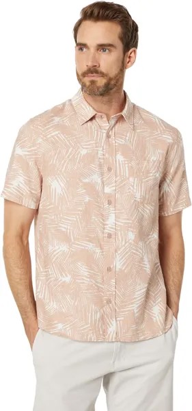 Рубашка Vince Palm Print Short Sleeve, цвет Dark Rosewater