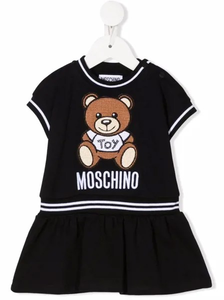 Moschino Kids платье-футболка с принтом Teddy Bear