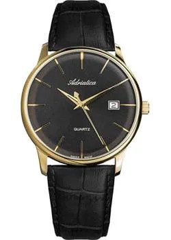 Швейцарские наручные  мужские часы Adriatica 8242.1214Q. Коллекция Gents Leather