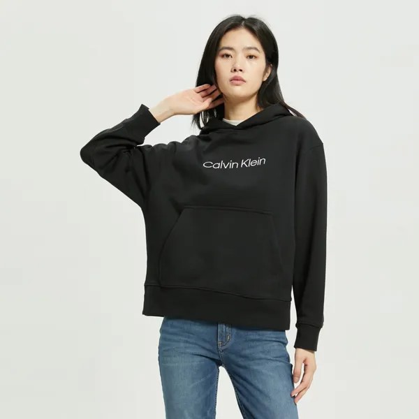 Пуловер женский Calvin Klein с капюшоном и вышитыми буквами, оливковый