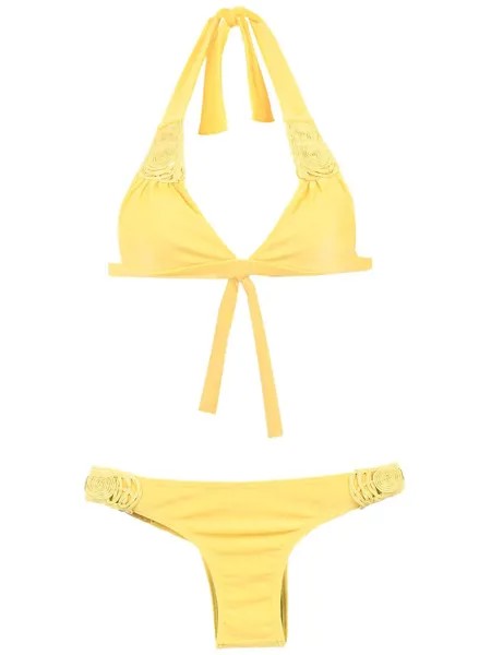 Amir Slama textured triangle top bikini set