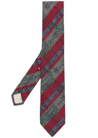 Kenzo Pre-Owned галстук в полоску с цветочным принтом