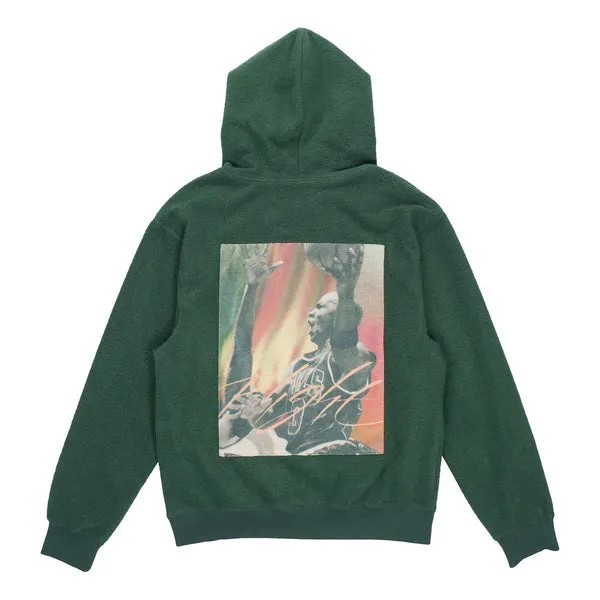 Толстовка Men's Air Jordan Hooded Casual Printing Sports Plush Pullover Green, зеленый