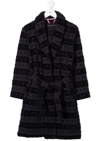 Tommy Hilfiger Junior халат с логотипом и поясом