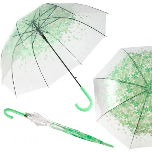 Зонт-трость ЭВРИКА подарки и удивительные вещи, бесцветный, зеленый