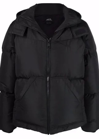 A.P.C. пуховик с капюшоном