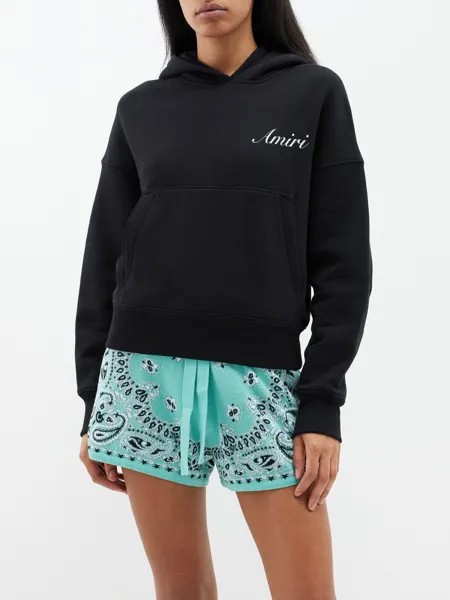Худи из хлопкового джерси с логотипом Amiri, черный