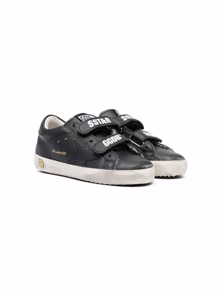 Golden Goose Kids кеды на липучках с эффектом потертости