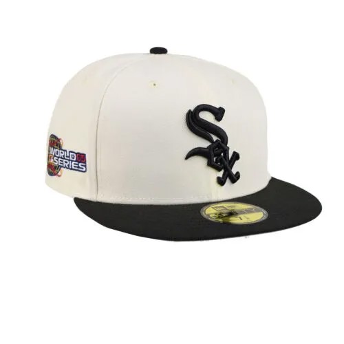 Мужская приталенная кепка New Era Chicago White Sox 2005 World Series 59Fifty Off White