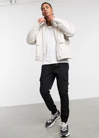 Светлая трикотажная oversized-куртка ASOS DESIGN-Серый