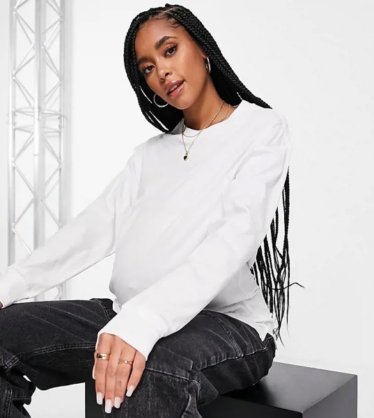 Белый oversized-лонгслив с манжетами ASOS DESIGN Maternity