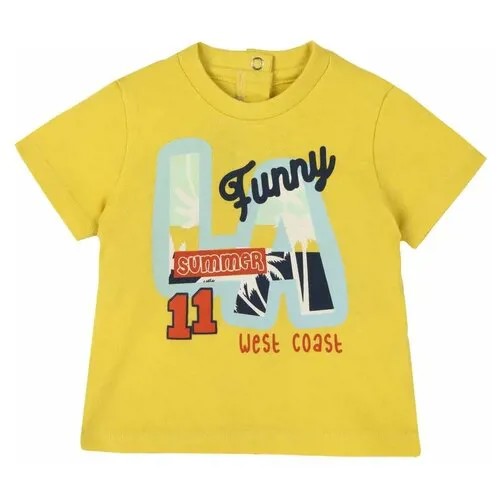 Лонгслив Chicco,  для мальчиков, хлопок, размер 92, желтый