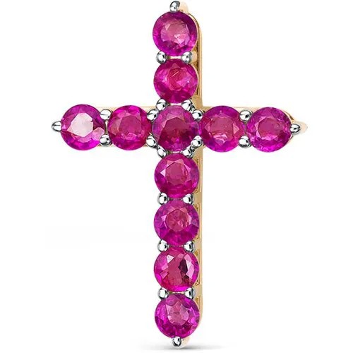 Подвеска Vesna jewelry, красное золото, 585 проба, родирование, рубин