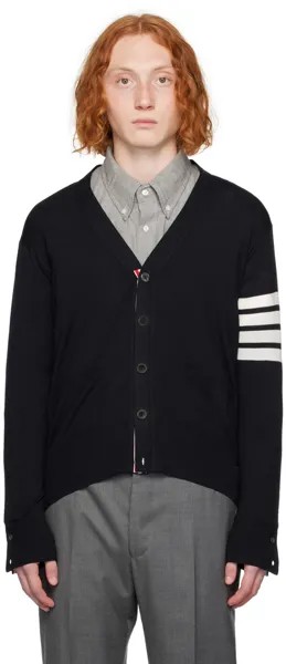 Темно-синий кардиган с 4 перемычками Thom Browne