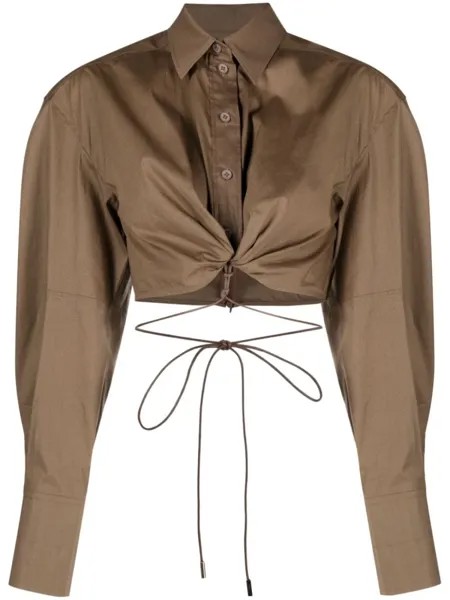Jacquemus укороченная рубашка La Chemise Plidao, коричневый