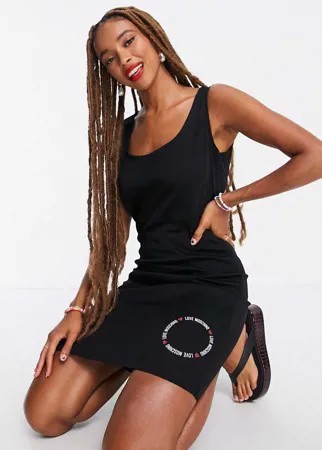 Платье мини без рукавов черного цвета с логотипом Love Moschino-Черный цвет