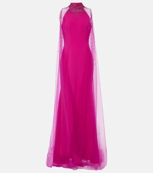 Платье-Кейп Limelight, украшенное кристаллами Jenny Packham, розовый