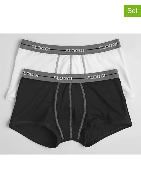 Боксеры Sloggi 2er-Set: Boxershorts, цвет Schwarz/ Weiß