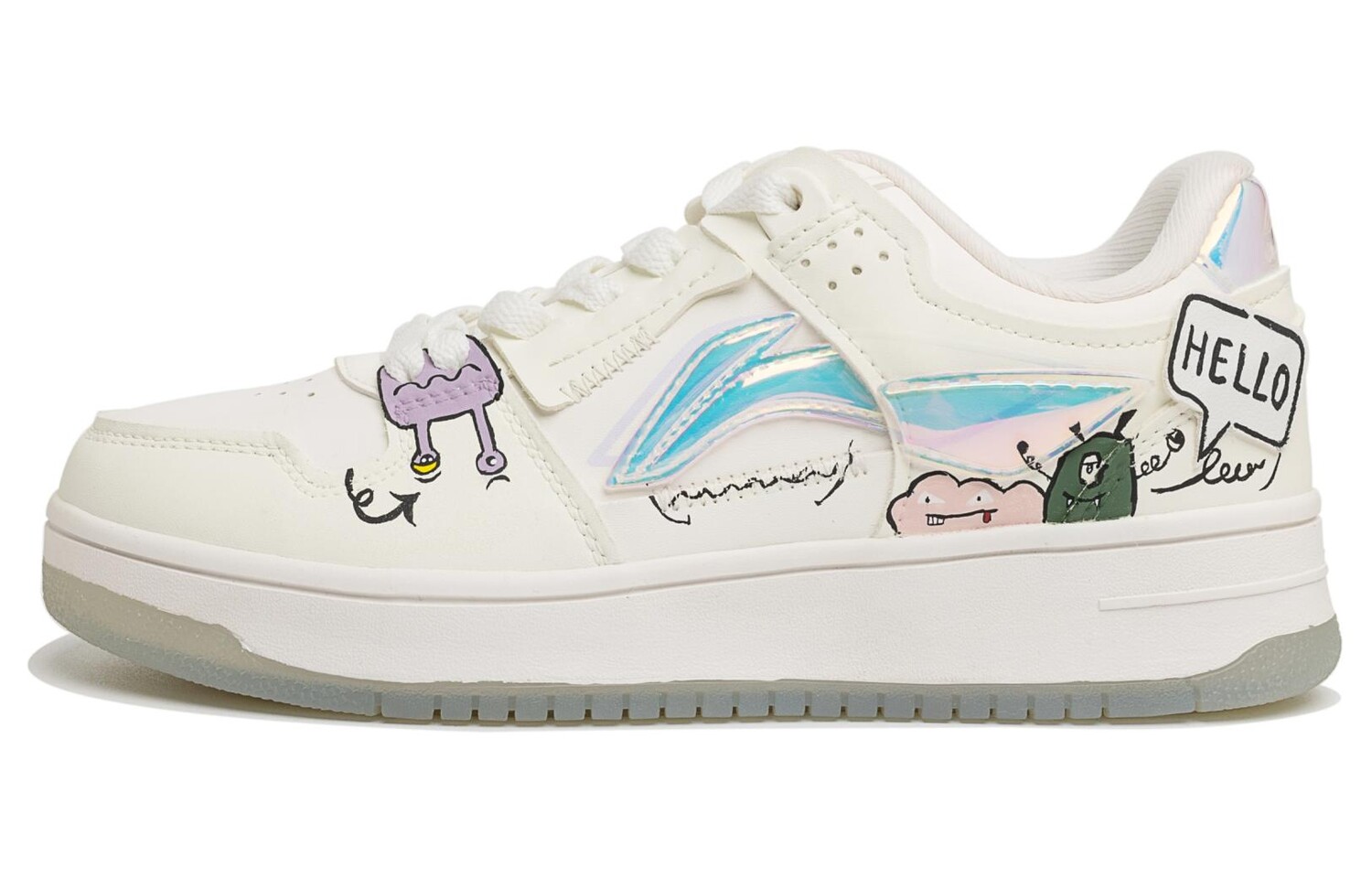 Кроссовки LINING Skateboarding Shoes Women's Low-top White, белый