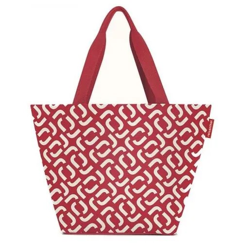 Сумка шоппер женская Reisenthel Shopper M Signature Red ZS3070, с принтом, большой, тканевый