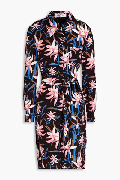Платье-рубашка из крепдешина с принтом Diane Von Furstenberg, цвет Bubblegum