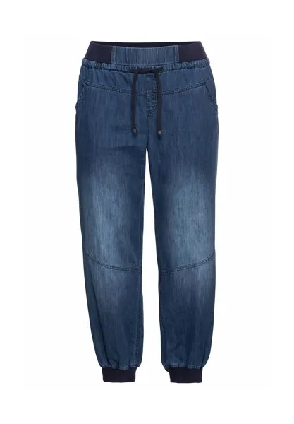Джинсы-лодочки из денима с ребристыми манжетами sheego, цвет Dark Blue Denim