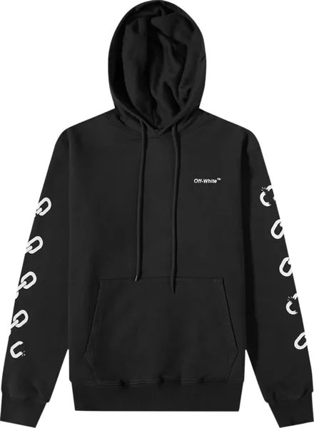 Худи Off-White Chain Arrow Slim Hoodie 'Black/White', черный