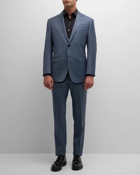 Мужской однотонный шерстяной костюм Emporio Armani, цвет Solid Light/Pastel B