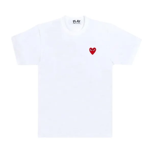 Футболка Comme des Garçons Short-Sleeve Play T-Shirt With Red Heart 'White', белый