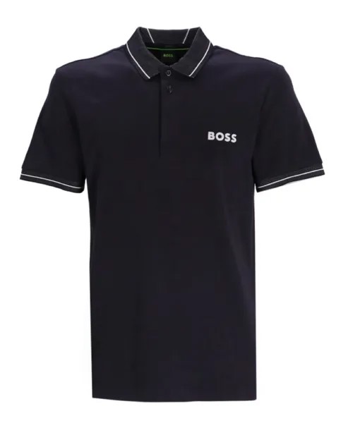 Мужская футболка-поло с коротким рукавом Hugo Boss Paule 1, темно-синяя