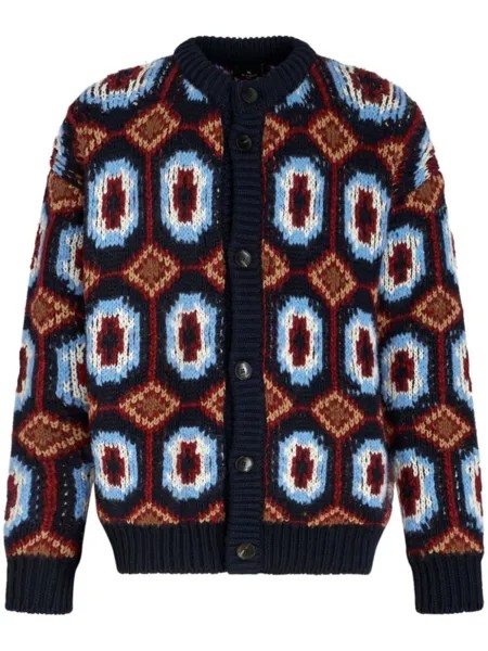 ETRO кардиган из смесовой шерсти с узором, красный