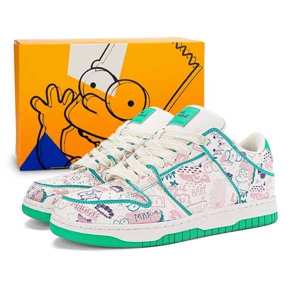 Кроссовки The Simpsons Skateboarding Shoes Unisex Low-top, черный