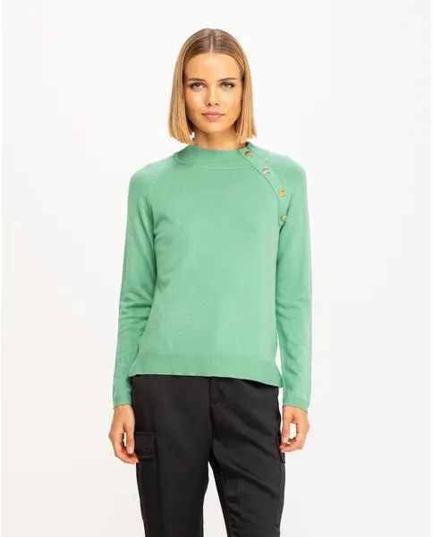 Женский вязаный свитер с боковыми пуговицами Niza, светло-зеленый