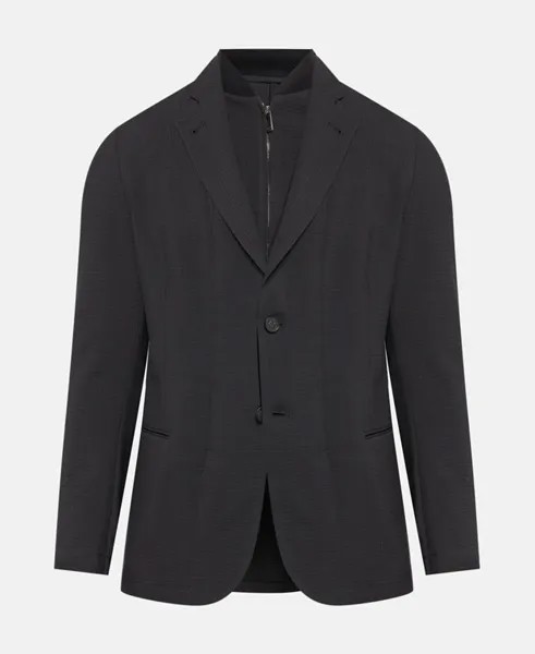 Шерстяной пиджак Armani Exchange, черный