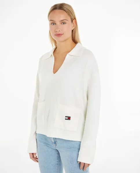 Женский свитер с V-образным вырезом и передними карманами Tommy Jeans