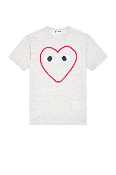 Футболка Comme des Garçons Heart Logo, серый