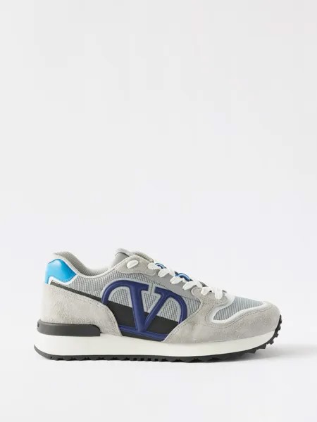 Замшевые кроссовки с логотипом v Valentino Garavani, серый