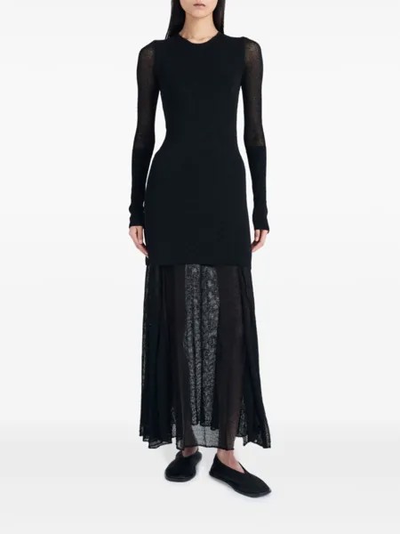Proenza Schouler полупрозрачное платье макси, черный