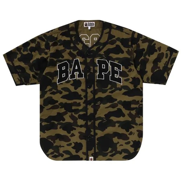 Рубашка BAPE 1st Camo Baseball Shirt, зеленый
