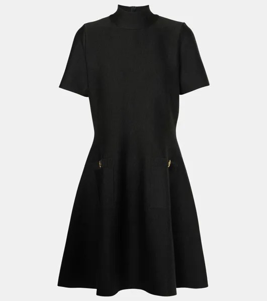 Мини-платье из смесовой шерсти Oscar De La Renta, цвет char coal