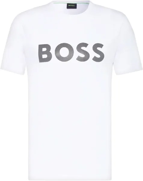 Мужская футболка Hugo Boss с коротким рукавом и круглым вырезом, белый