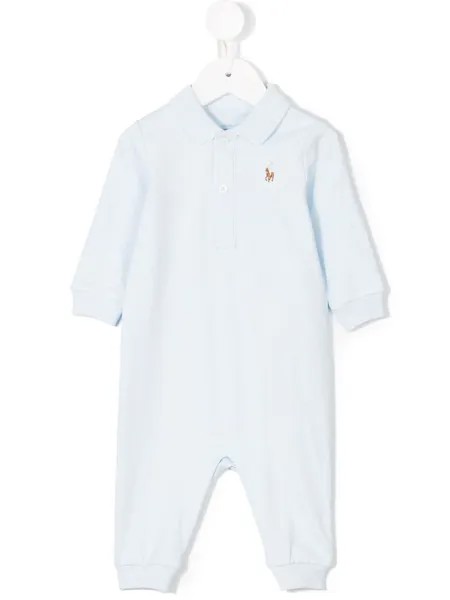 Ralph Lauren Kids ромпер с воротником-поло и длинными рукавами