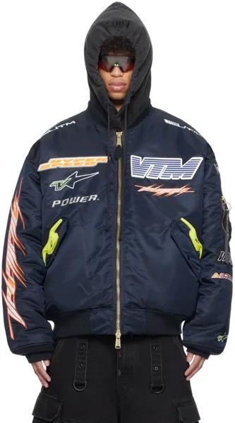 Темно-синяя куртка-бомбер Racing Alpha Industries Edition Vetements