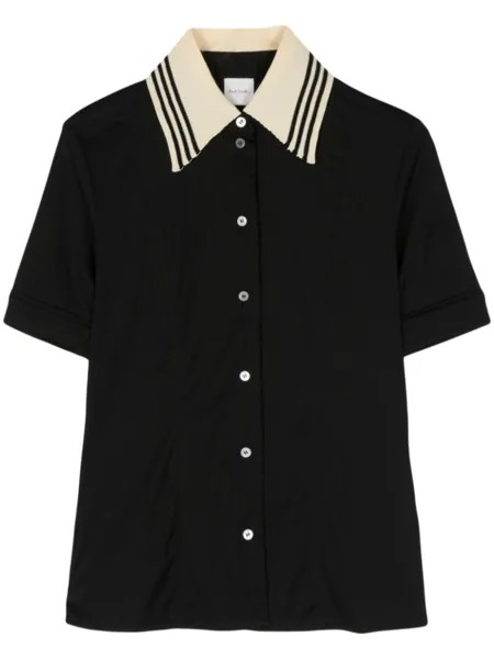 Paul Smith рубашка с контрастным воротником, черный