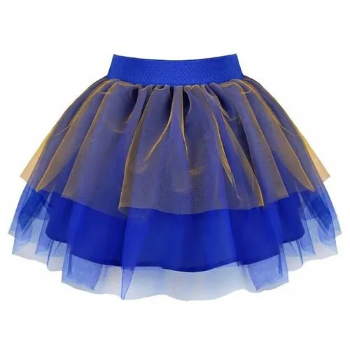 Синяя нарядная юбка из сетки для девочки 83622-ДН19 28/110