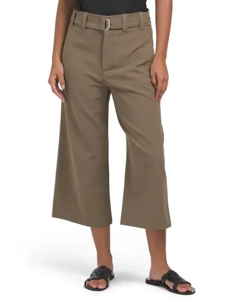 Брюки с поясом Zara, цвет Khaki