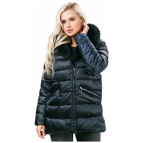 Женская зимняя куртка с мехом песца Westfalika, синий, Размер48